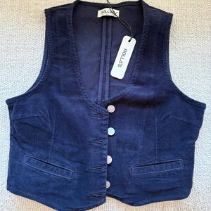 Rollas Navy Corduroy Vest